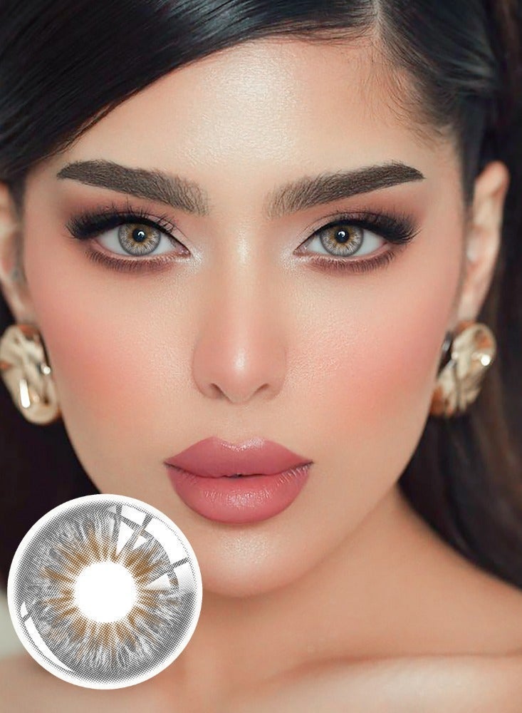 UYAAI Wolf Gray Yearly Colored Contact Lenses, Unisex Cosmetic Contact Lenses, Natural Fashion Lenses, 42% Soft Contact Lenses - Image 4
